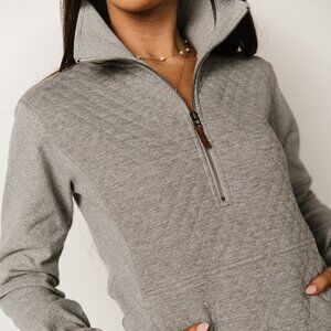 Ampersand Ave. Quilted Half Zip-Charcoal